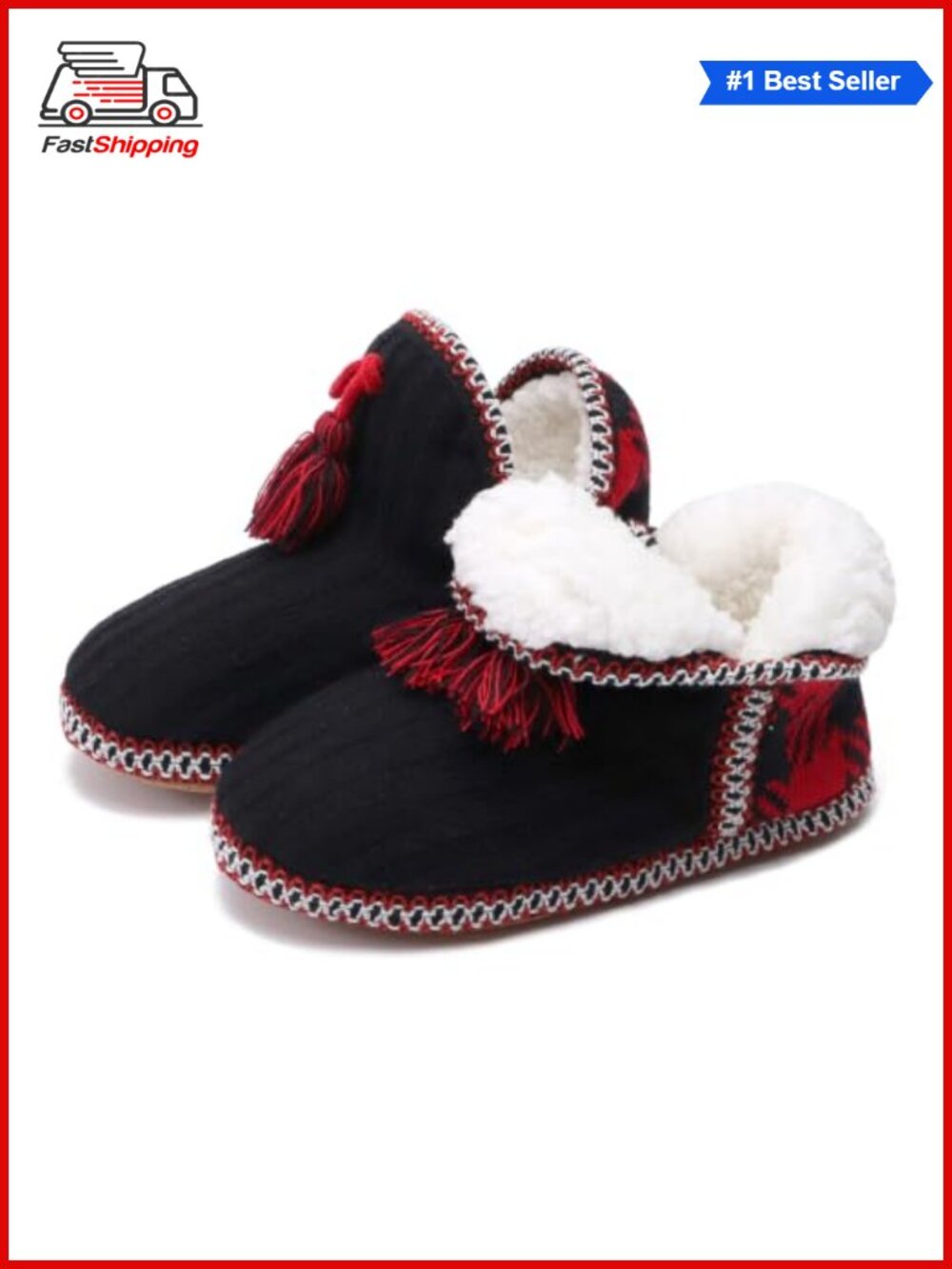 ✨ Knit Faux-Cashmere House Bootie Slippers Quilted Ankle Boots Cozy Winter